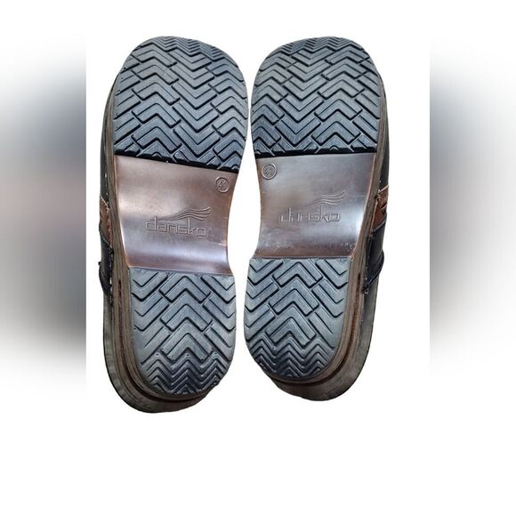 Dansko Black & Brown Leather Clogs - Picture 3 of 7